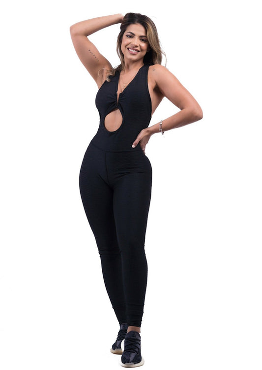 Jacquard Black Jumpsuit