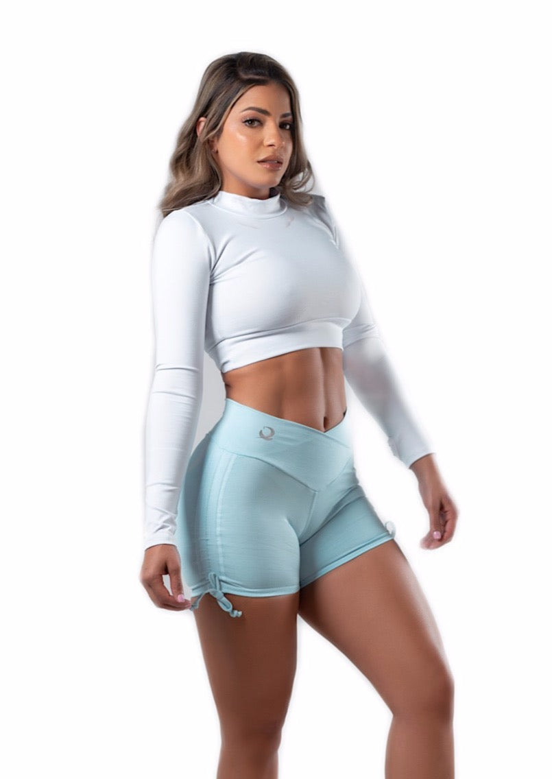 Sassy Cut Out Back Long Sleeve Crop Top