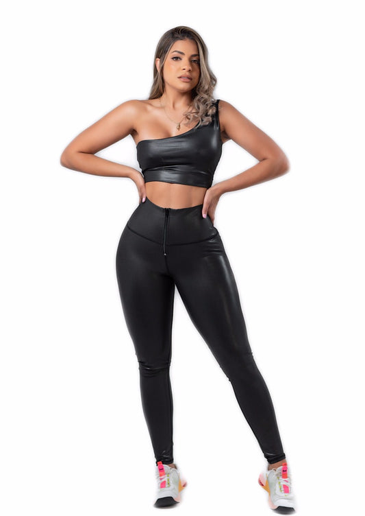 Lux Leather Zip Leggings